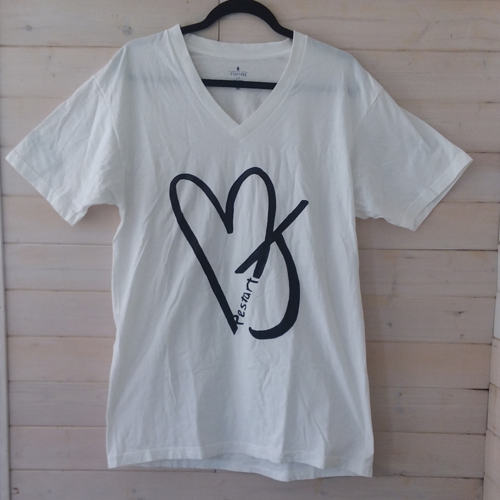 white vneck STAFFORD tshirt